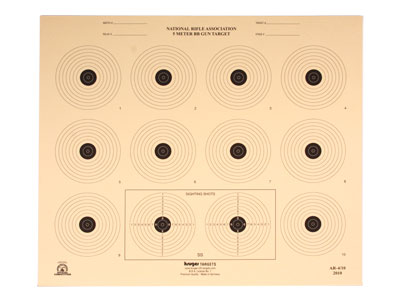 Kruger NRA 5 Meter BB Gun Target, 14"x12", 100ct