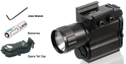 UTG Tactical Pistol Flashlight, Xenon Bulb, Weaver Mount