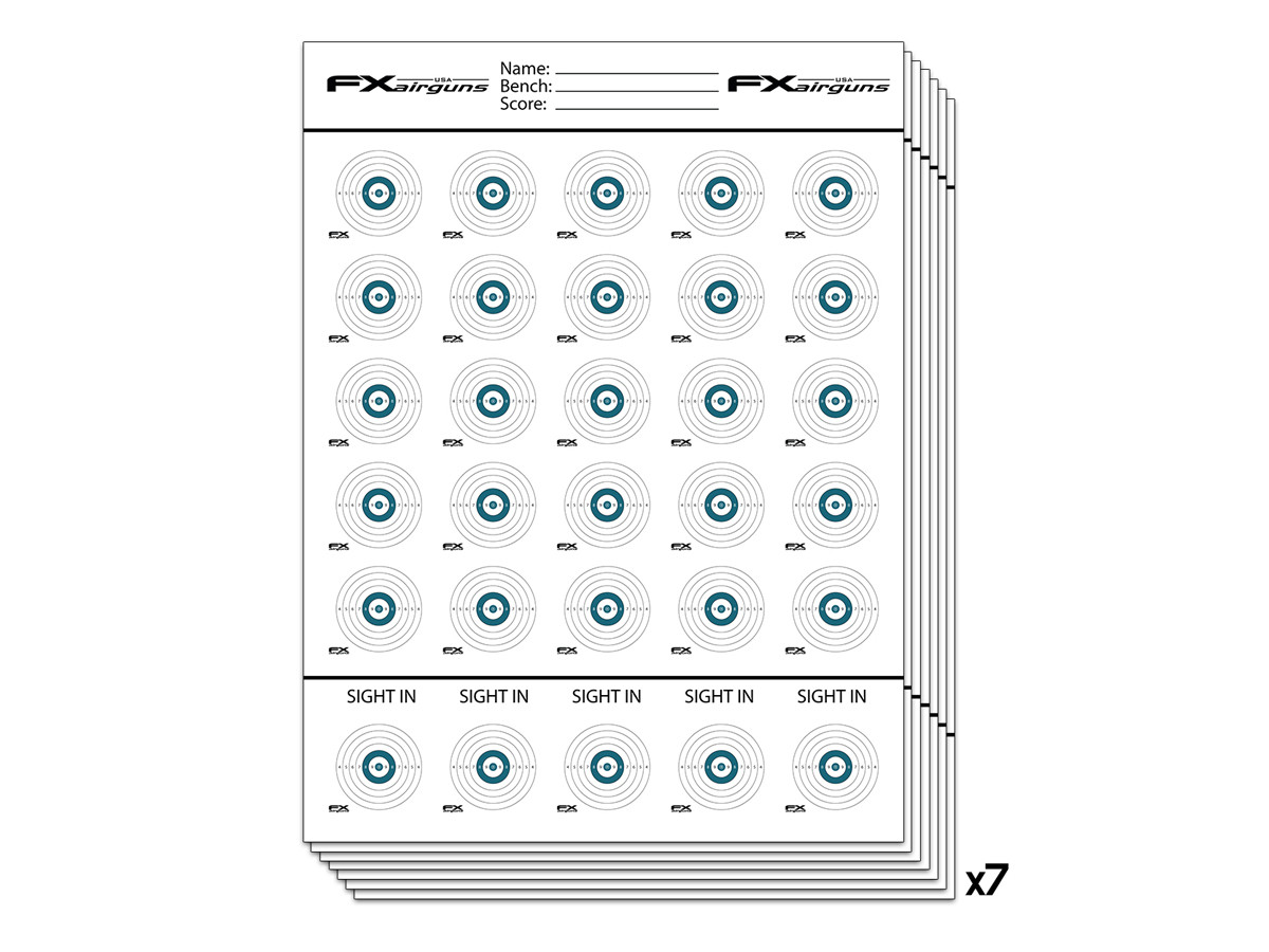 FX Airguns 100 Yard Benchrest Targets 3' x 4' - 7 Pack