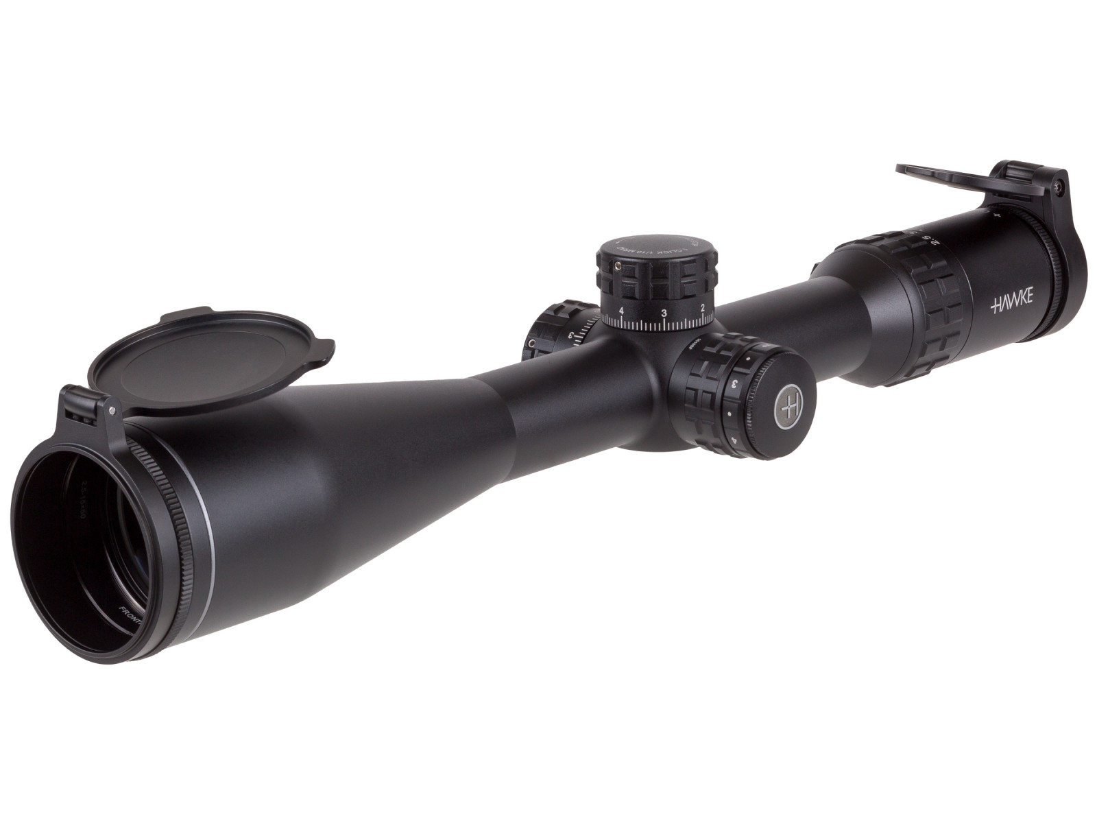 Refurbished Hawke Frontier 30 SF 2.5-15x50 AO Rifle Scope, MIL PRO Reticle, 1/10 MRAD, 30mm Tube