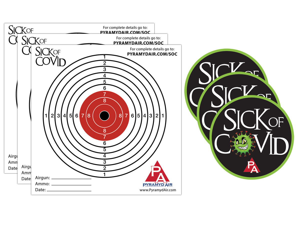 Pyramyd Air Sick of Covid Target Kit (3 targets, 3 stickers)