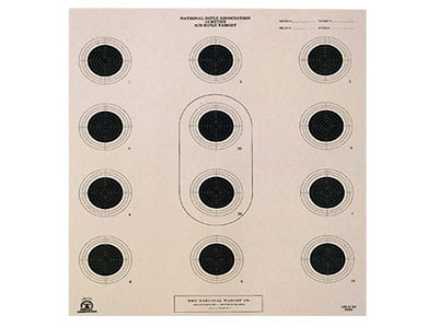 National Target Air Rifle Target, 12 Bullseyes/Sheet, 100 ct