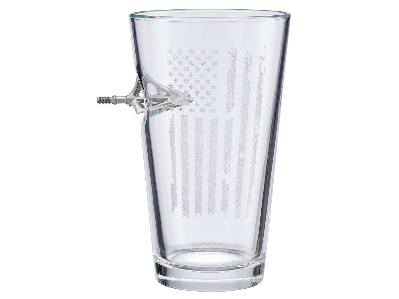 Benshot Patriotic Flag With Broadhead 16oz Pint Glass