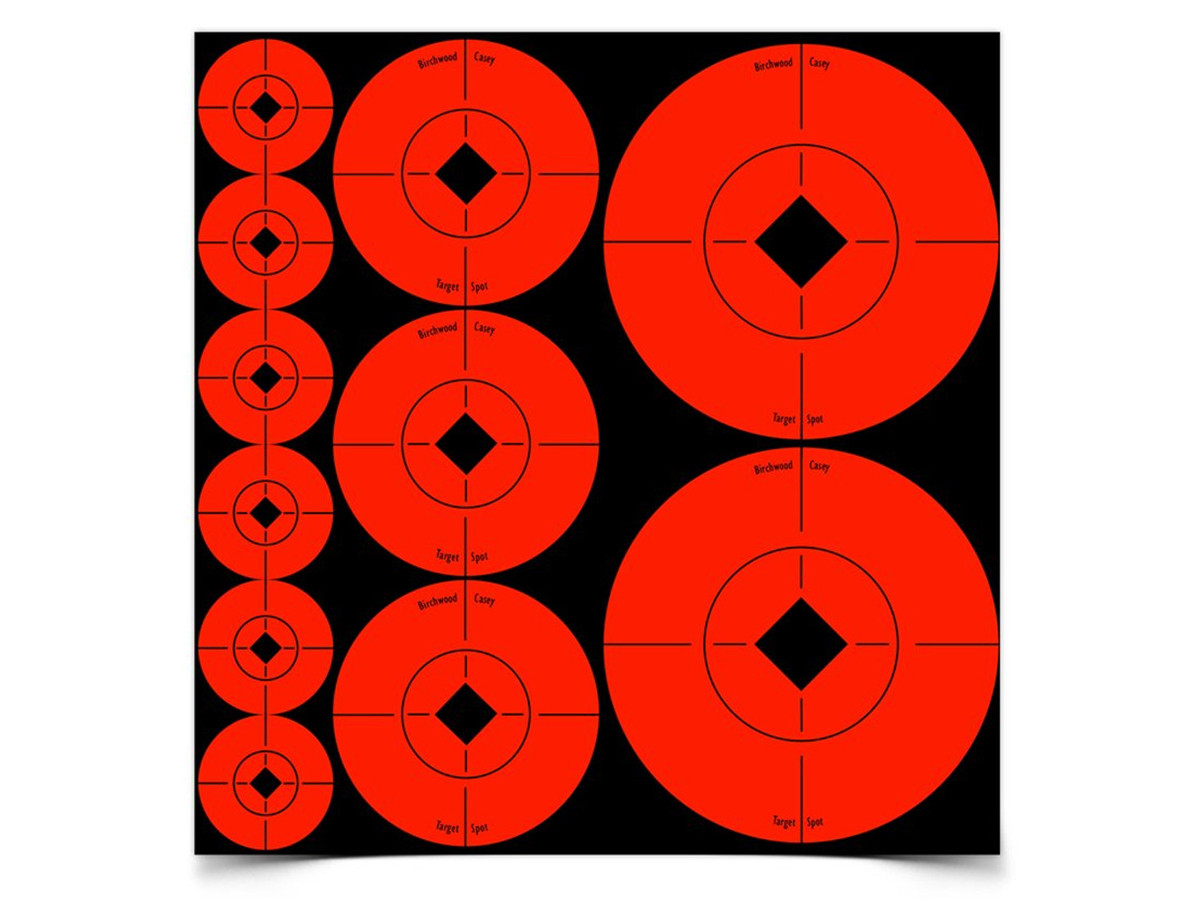 Birchwood Casey Assorted Bullseye Target Spots, Orange