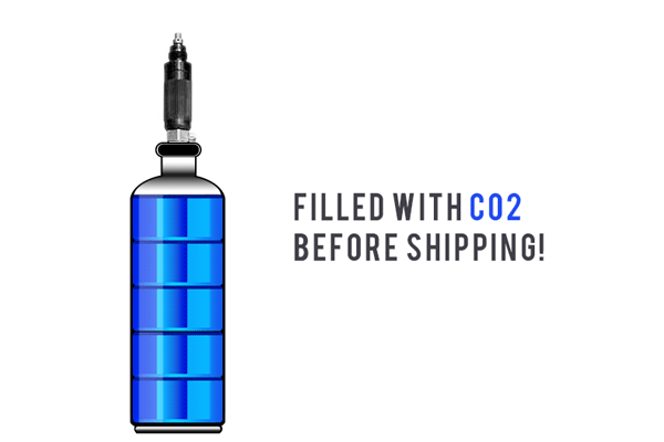 AirForce CO2 Adapter with Filled 12-oz. CO2 tank, fits Condor, Talon & Talon SS