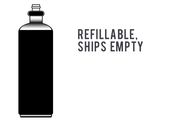 CO2 Tank, 20 Oz., Refillable, Ships Empty