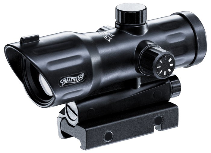 Walther PS 55 Dot Sight, Red Duplex Reticle, 7 Brightness Settings, 1/4 MOA, Integral Weaver Mount