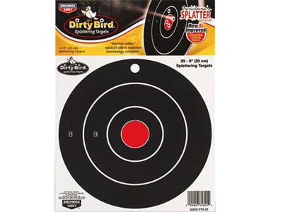 Birchwood Casey Dirty Bird Bullseye Targets, 8 Round, 25ct