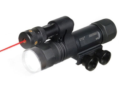 UTG Xenon IRB Flashlight and Red Laser, 3 Functions, 16-Position Laser, Weaver Mount, Handheld