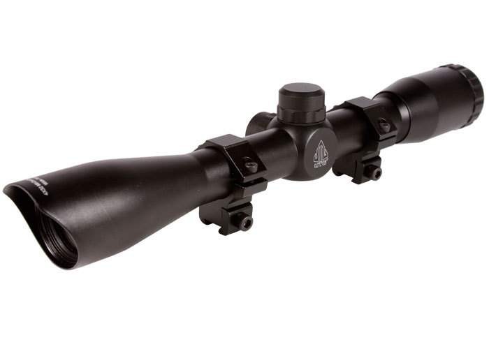 UTG 4x32 Hunter Rifle Scope, Mil-Dot Reticle, 1/4 MOA, 1" Tube, 3/8" Rings