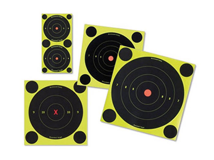 Birchwood Casey Shoot-N-C 6" Targets, 12 Bullseye Targets, 48 Pasters