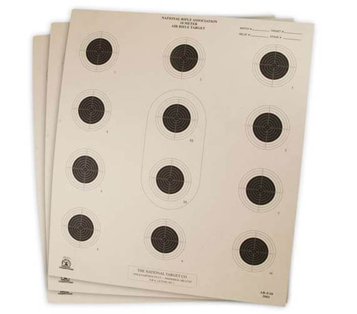 National Target Air Rifle Target, 12 Bullseye, 100 Ct