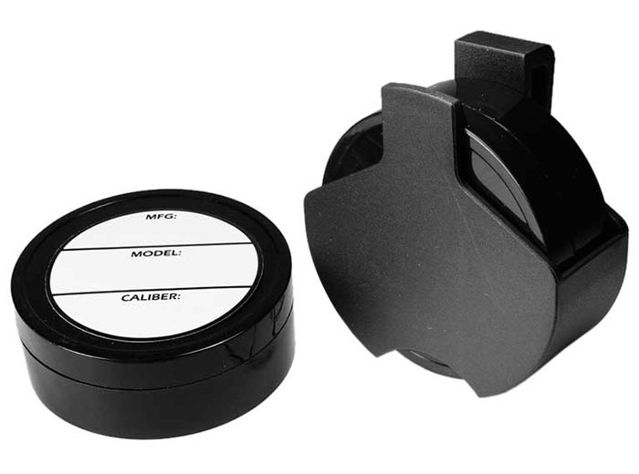 Pellet Holster, Attaches to Belt, 2 Foam-Lined Pellet Tins, 4 Paper Labels