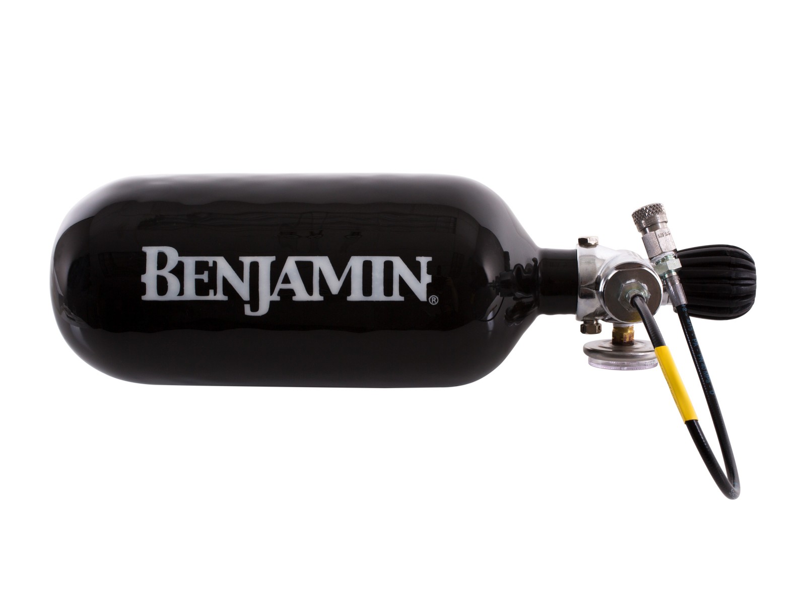 Benjamin Carbon Fiber Tank, 90 cu in, Gauge, Hose w/Female Quick-Disconnect