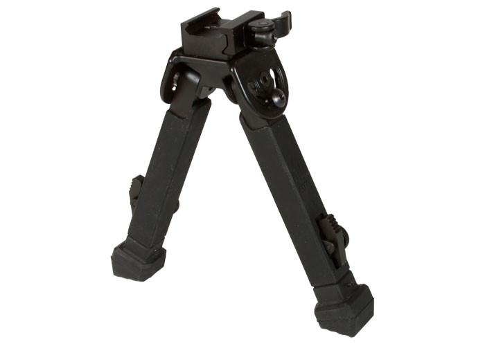 UTG Folding Metal Bipod, Quick-Detach, Rubber-Armored, Panning, Telescoping Legs