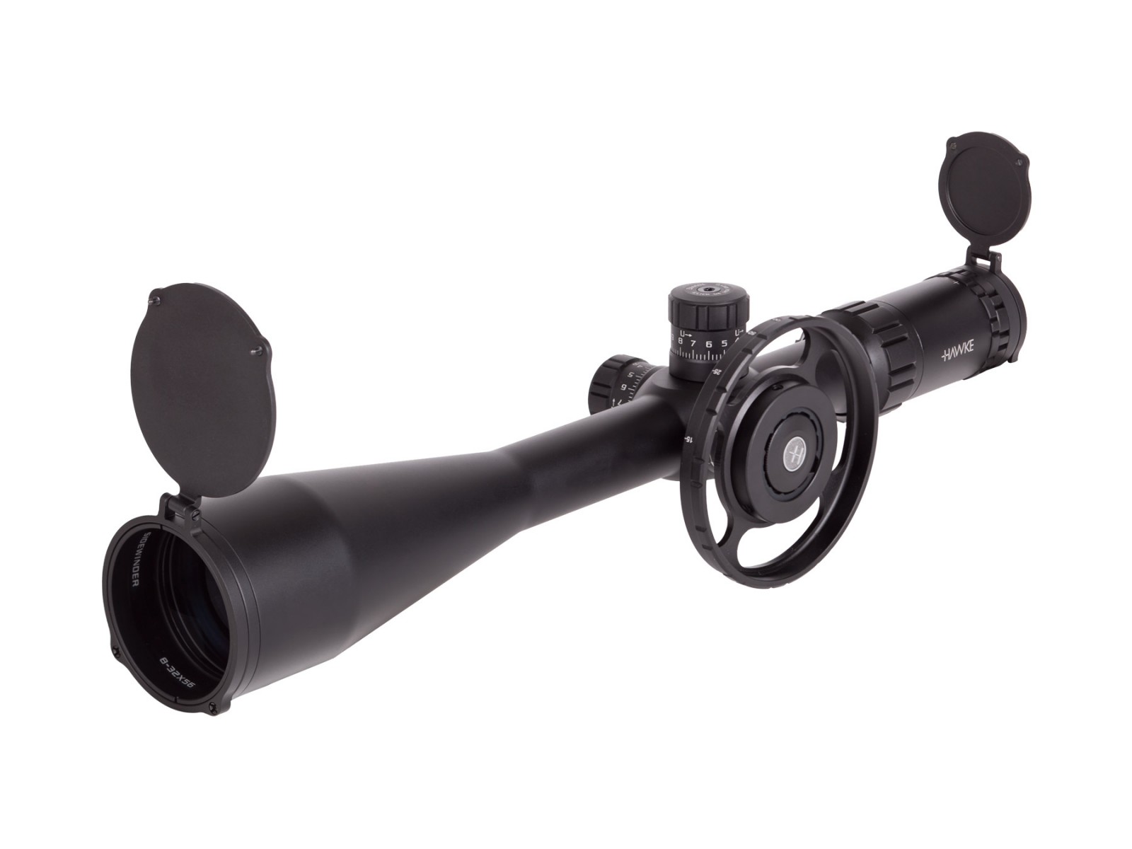 Refurbished Hawke Sport Optics Sidewinder 30 8-32x56 AO Rifle Scope, Ill. 20x 1/2 Mil-Dot Reticle, 1/4 MOA, 30mm Tube