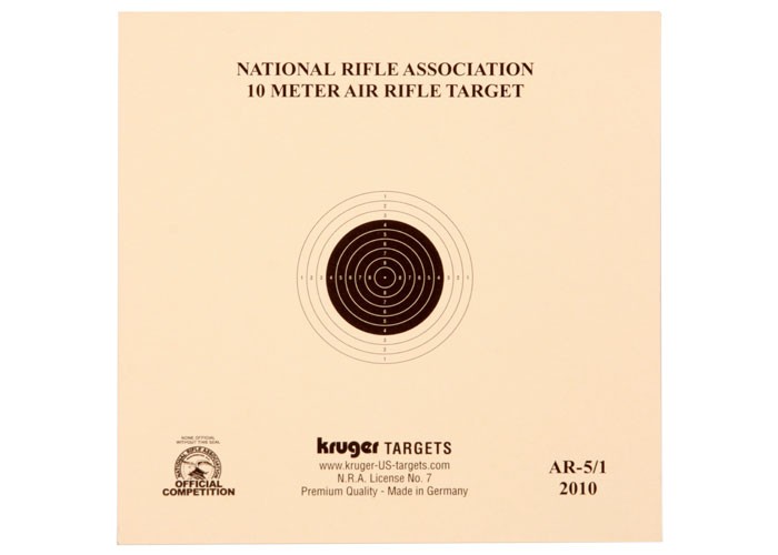 Kruger NRA 10 Meter Air Rifle Target, 5.5"x5.5", 100ct