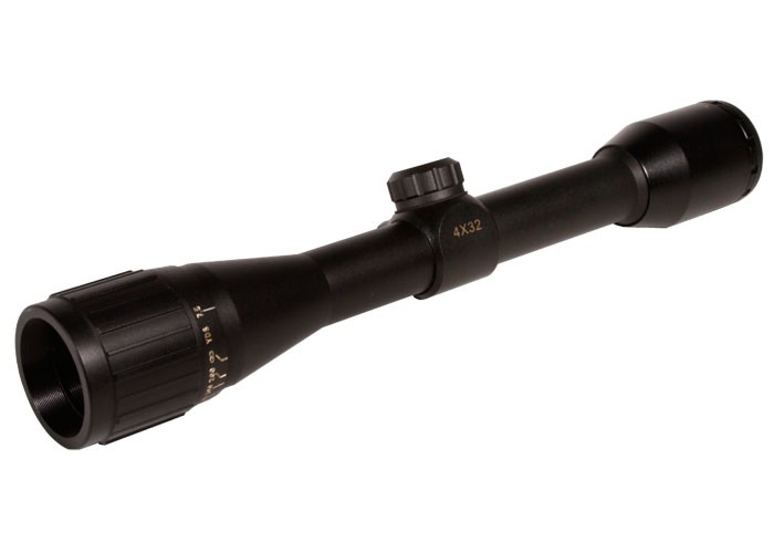 Tech Force 4x32 AO Rifle Scope, Duplex Reticle, 1/4 MOA, 1" Tube