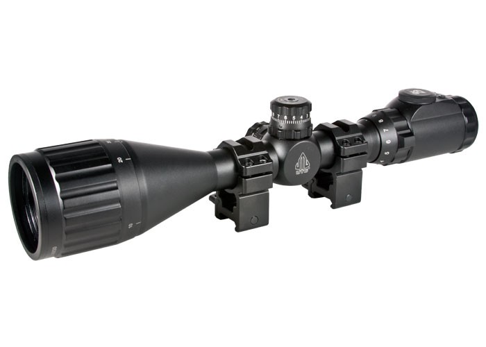 Leapers UTG 3-9x50 AO True Hunter Rifle Scope, EZ-TAP, Illuminated Mil-Dot Reticle, 1/4 MOA, 1 Tube, See-Thru Weaver Rings