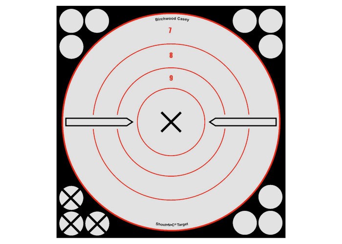 Birchwood Casey Shoot-N-C White/Black Bullseye X Targets & Pasters, 8, 6ct