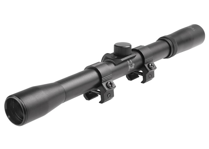Tech Force 4x20 Rifle Scope, Duplex Reticle, .75 Tube, 11mm Rings