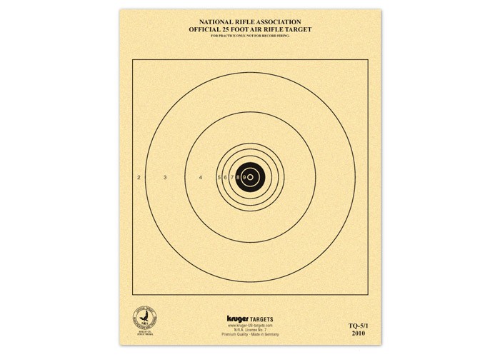 Kruger NRA 10 Meter Air Rifle Target 5.5x5.5 100ct
