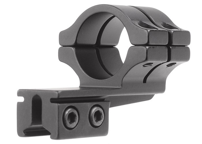 BKL Single 1 Double Strap Offset Ring, 3/8 Or 11mm Dovetail, 1 Long, Medium, Black