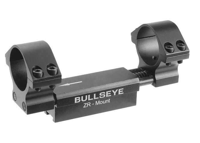 Bullseye ZR 1-Pc Mount, 30mm Rings, 11mm Dovetail, 0.04" Droop Compensation, Recoil Compensation