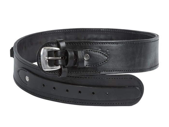 Gun Belt, 30-34 Waist, .38-Cal Loops, 2.5 Wide, Black Leather