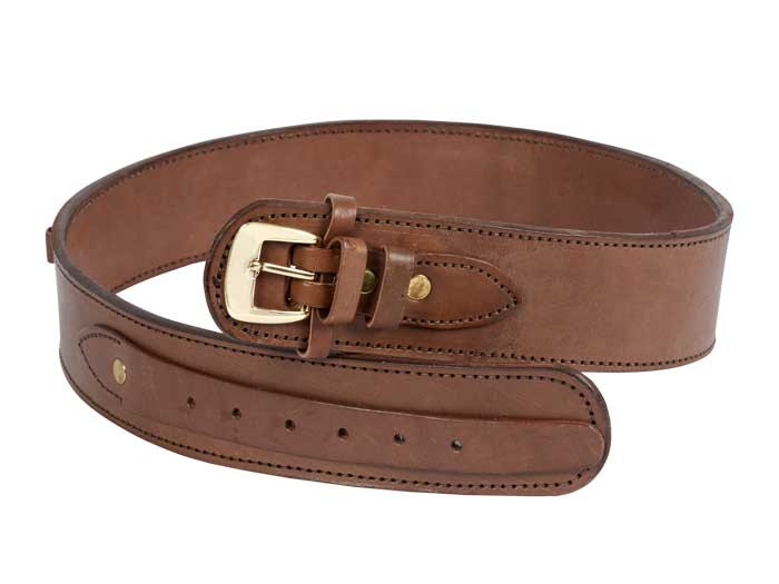 Gun Belt, 42-46" Waist, .38-Cal Loops, 2.5" Wide, Chocolate Leather