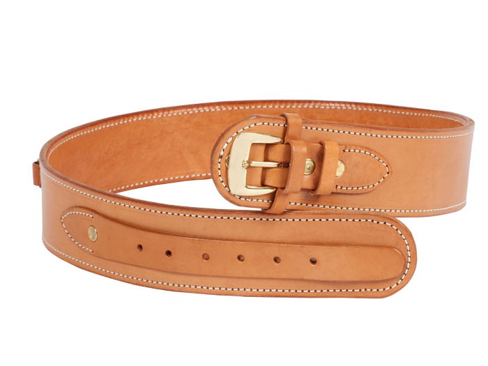 Gun Belt, 36-40 Waist, .38-Cal Loops, 2.5 Wide, Natural Leather
