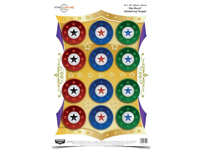 Birchwood Casey Pregame Star Burst Target, 12x18, 8ct