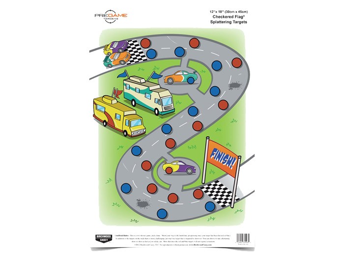 Birchwood Casey Pregame Checkered Flag Target, 12"x18", 8ct