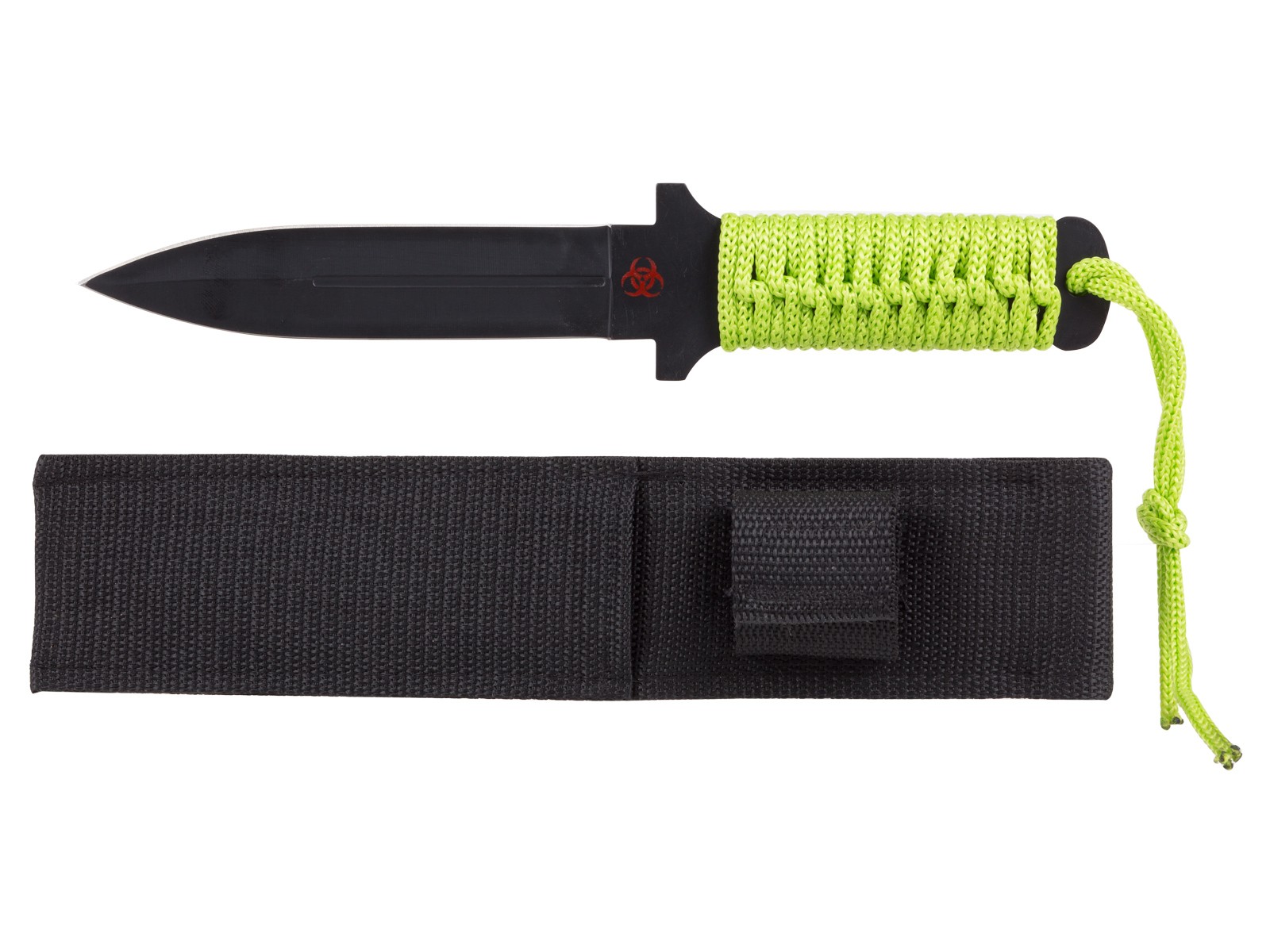 Tactical Crusader Tactical Zombie Knife, 5-1/2" Blade, Spear Point, Nylon Sheath