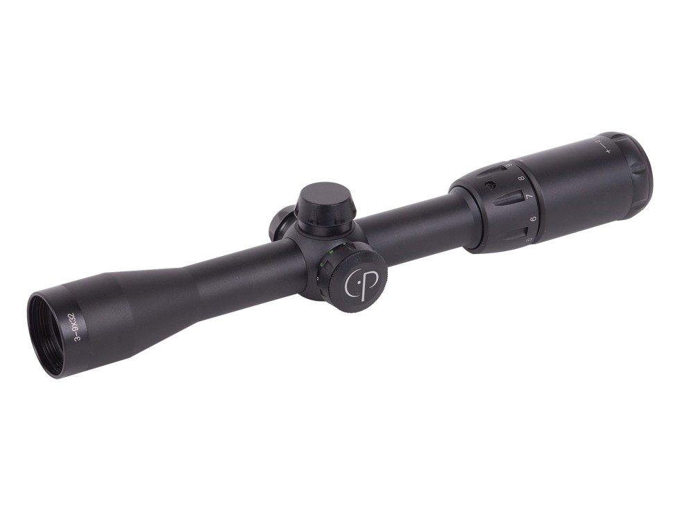 CenterPoint 3-9x32 Rifle Scope, Illuminated Mil-Dot Reticle, 3/8" Dovetail Rings