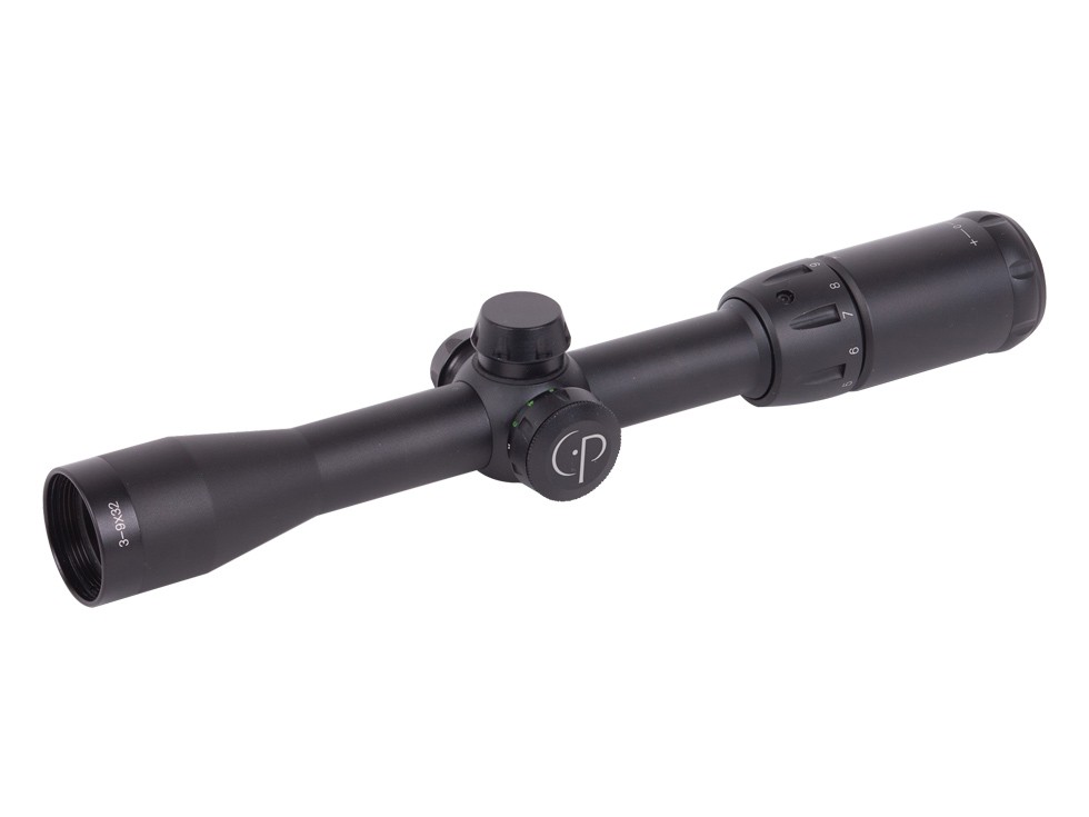 CenterPoint 3-9x32 Rifle Scope, Illuminated Mil-Dot Reticle, 3/8 Dovetail Rings