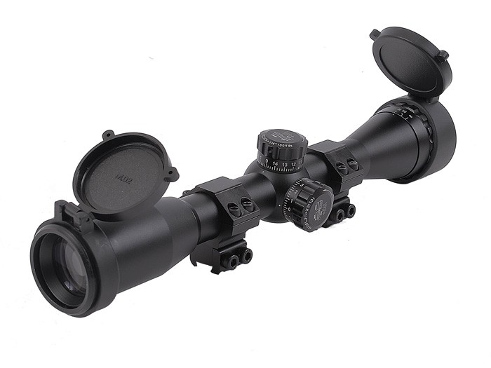 Refurbished Leapers UTG 4x32 AO True Hunter Rifle Scope, Mil-Dot Reticle, 1/4 MOA, 1" Tube, 11mm Dovetail Rings