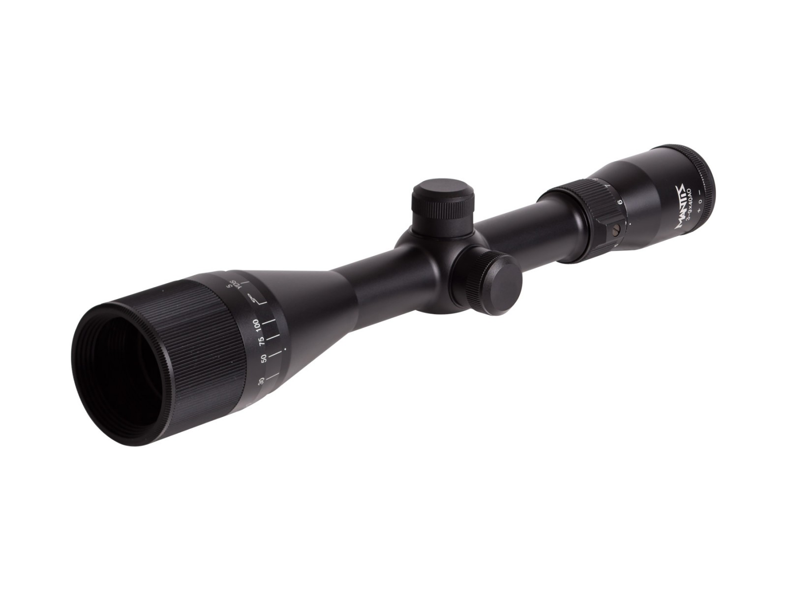 Mantis 3-9x40 AO Rifle Scope, Mil-Dot Reticle, 1/4 MOA, 1 Tube