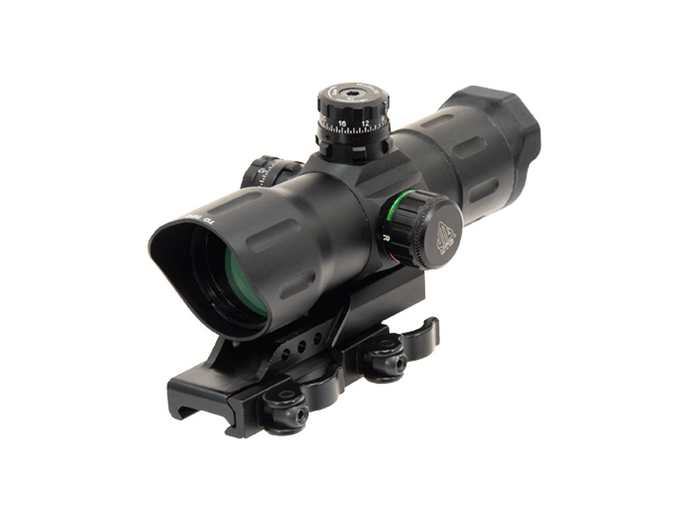 UTG 1x39 6 ITA Red/Green CQB Target Dot Sight, 1/2 MOA, Offset Quick-Detach Mount