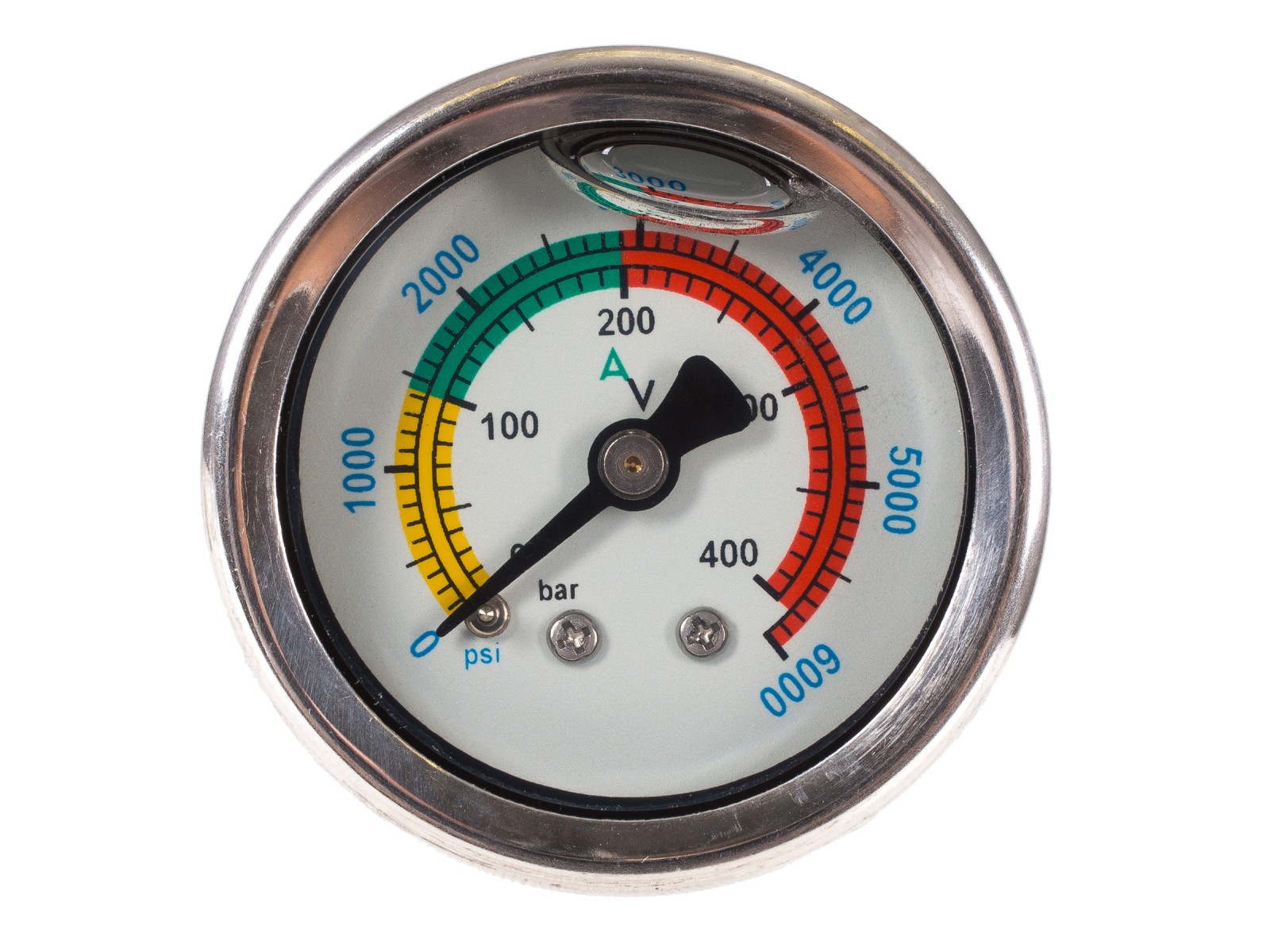 Air Venturi Air Pressure Gauge, 0-6,000 psi  1/8" BSPP