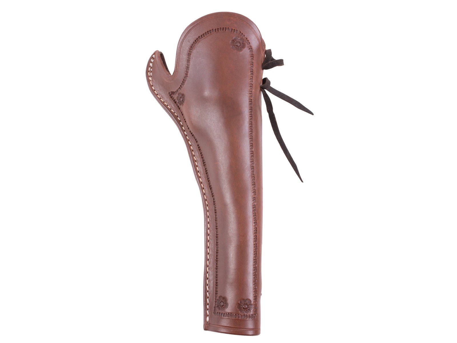 Western Justice Hand-Tooled Leather Holster, 7.5, Mahogany, Right Hand, Fits Schofield CO2 BB Revolver