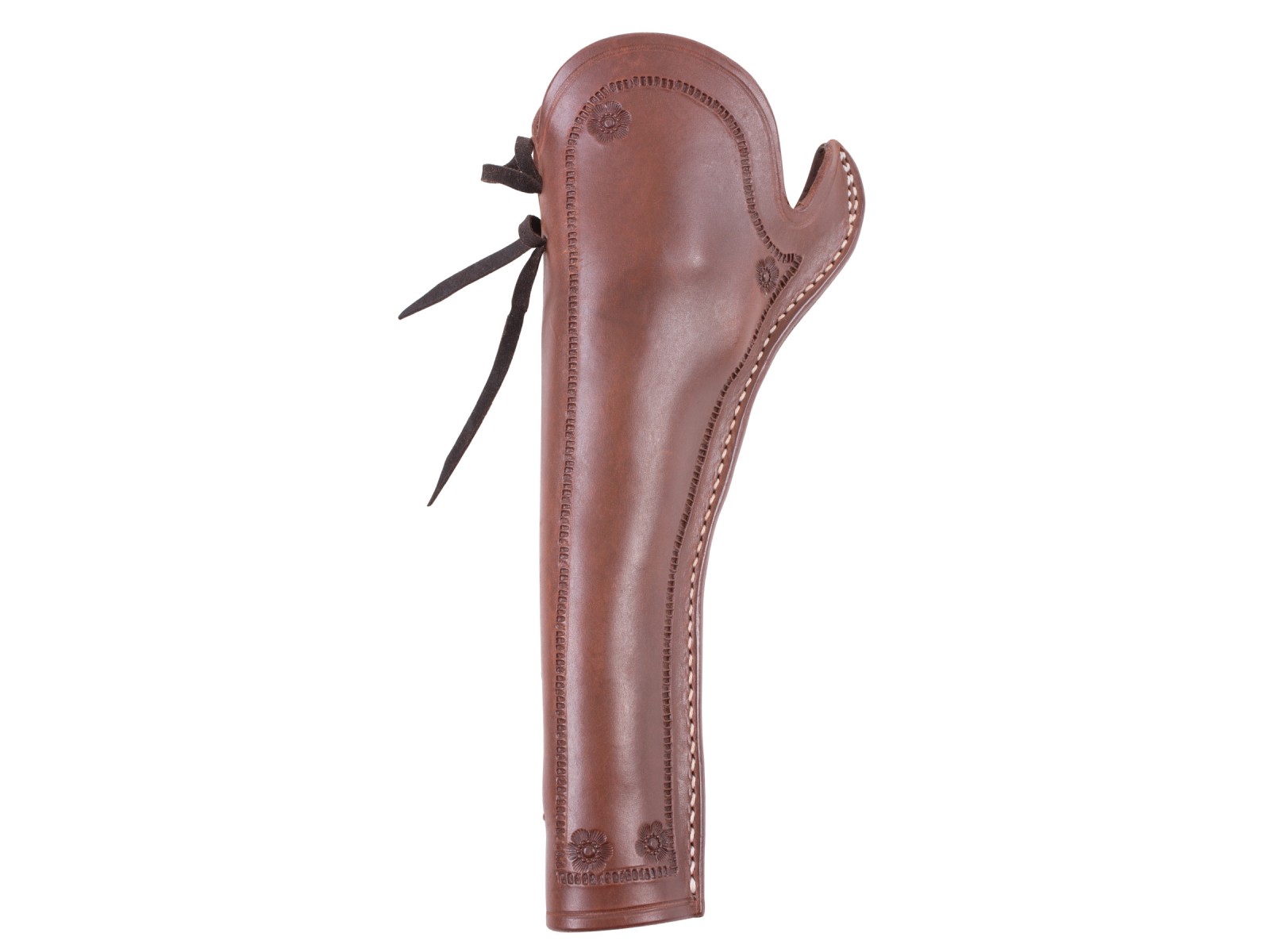 Western Justice Hand-Tooled Leather Holster, 7.5, Mahogany, Left Hand, Fits Schofield CO2 BB Revolver