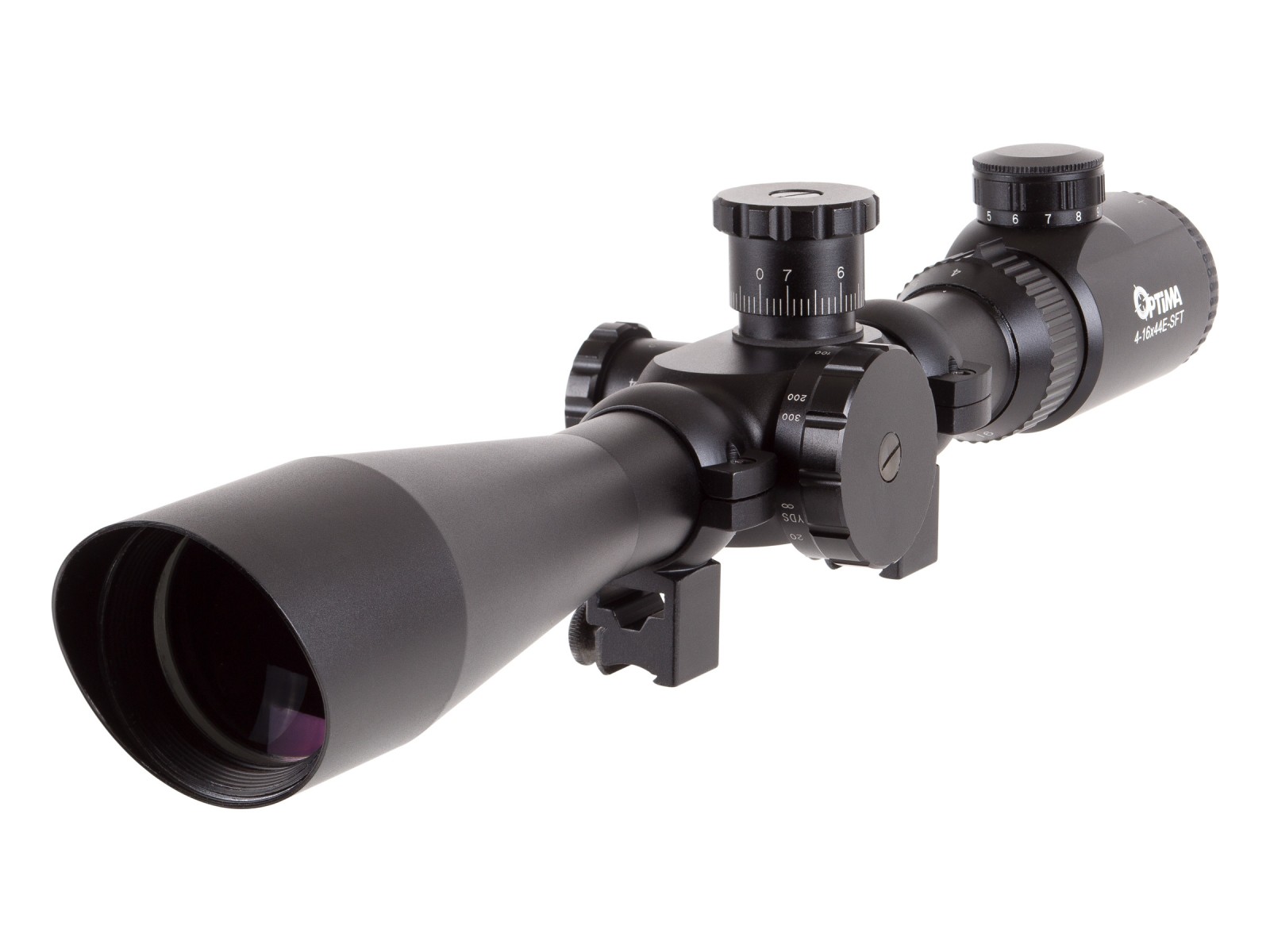 Hatsan 4-16x44E SFT Rifle Scope, Illuminated Mil-Dot Reticle, 1/8 MOA, 30mm Tube