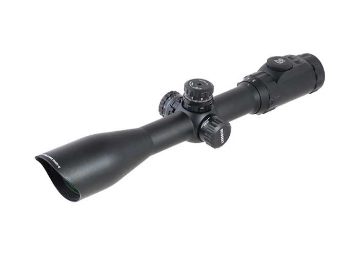 Refurbished UTG 3-12x44 AO Accushot SWAT Rifle Scope, EZ-TAP, Ill. Etched Mil-Dot Reticle, 1/4 MOA, 30mm Tube, See-Thru Weaver Rings