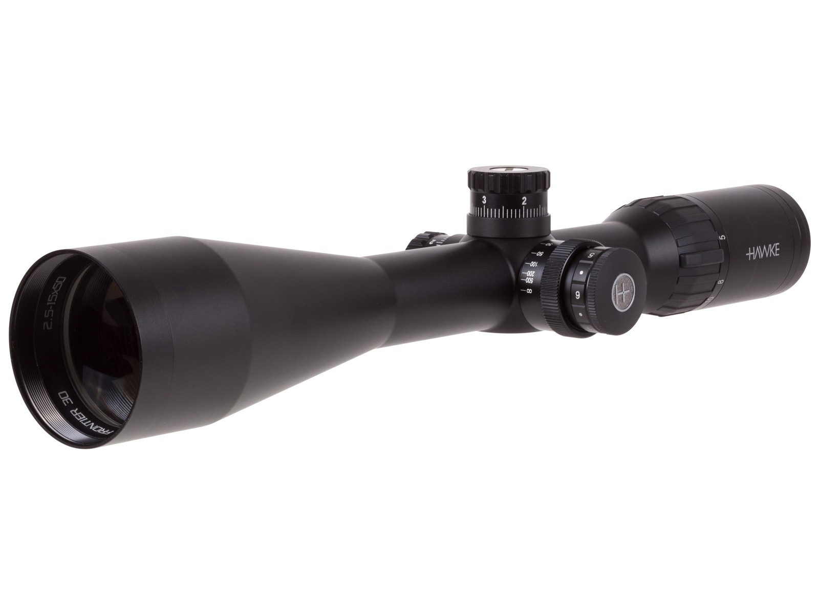 Hawke Sport Optics 2.5-15x50 Frontier 30 SF Rifle Scope, Ill. TMX Reticle, 1/10 MRAD, 30mm Tube