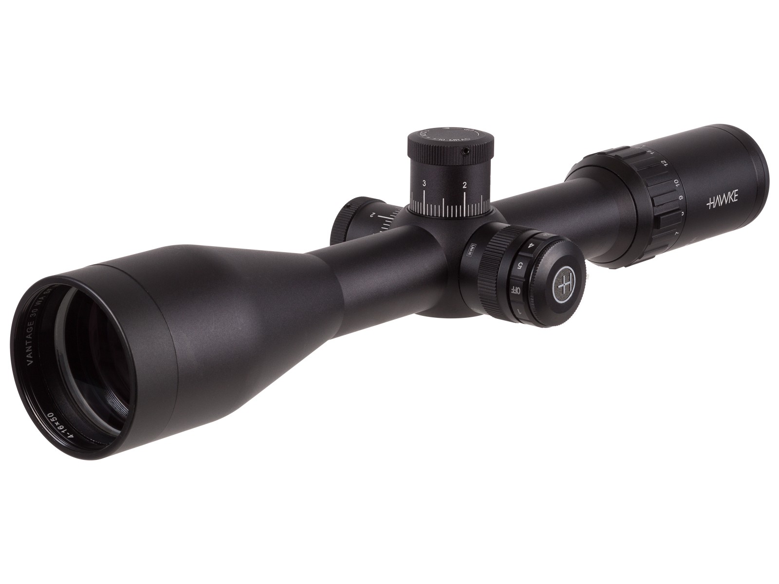 Hawke 4-16x50 WA Vantage Riflescope IR SF 10x1/2 Mil Dot, 1/10 MRAD, 30mm Tube