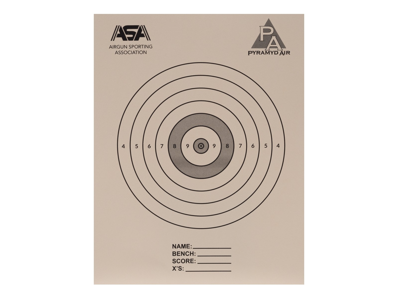 Pyramyd Air Cup 100 Yard Bench Rest ASA Target, 25 pack