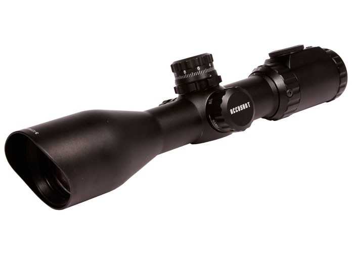 Refurbished Leapers UTG 3-12x44 AO Rifle Scope, EZ-TAP, Ill. Mil-Dot Reticle, 1/4 MOA, 30mm Tube, Weaver Rings