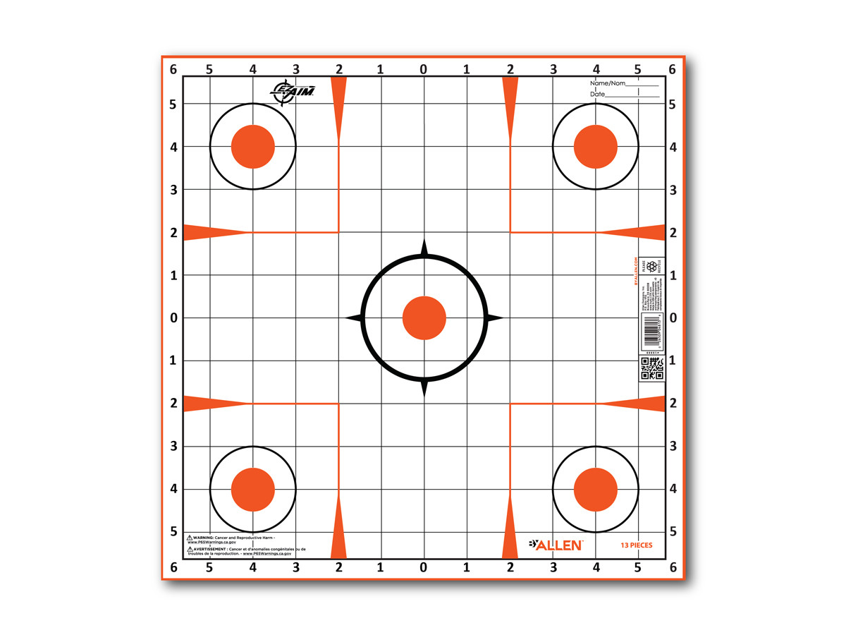 Allen Company EZ Aim Sight-In Grid Target, 12x12, 12-pack