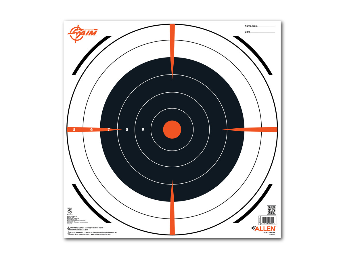 Allen Company EZ Aim Bullseye Target, 12"x12", 13-pack